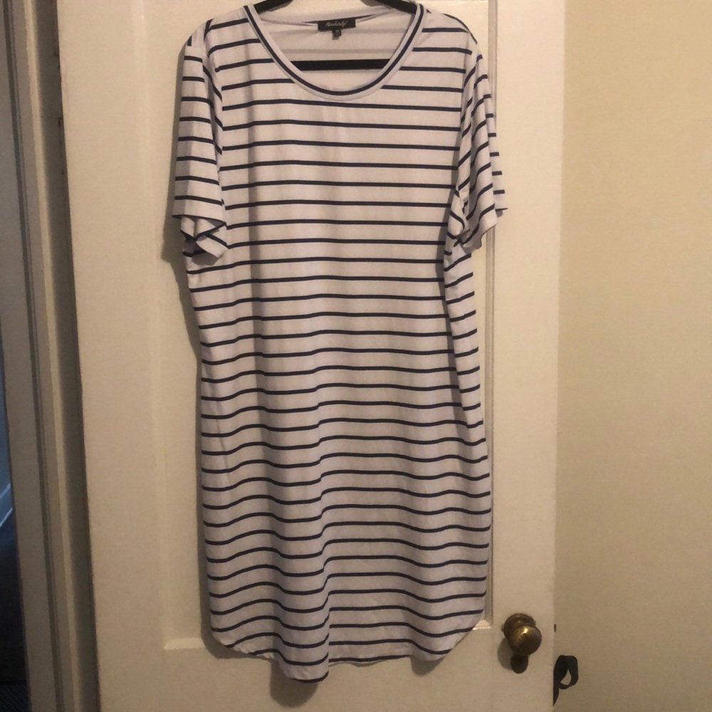 Plus Navy&white Tshirt Dress